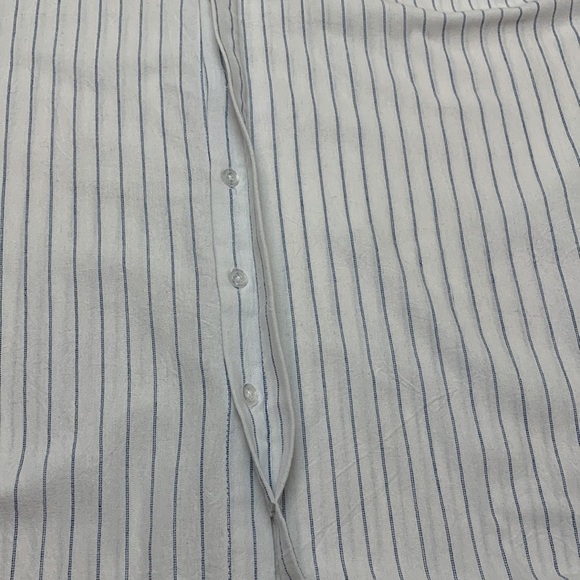 Love and Harmony white and blue striped button front tunic L - Picture 6 of 10